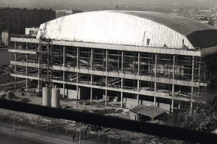 Koncertna dvorana Vatroslav Lisinski u izgradnji 1963. godine